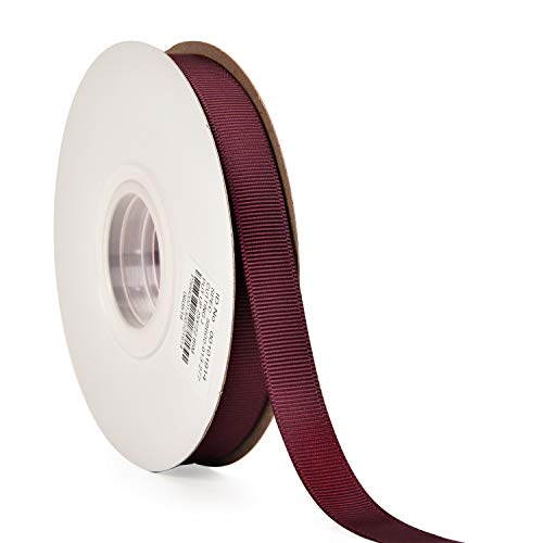 YAMA 1/2 inch Solid Grosgrain Ribbon Roll - 25 Yards for Gift Wrapping Ribbons, Burgundy - Image 2