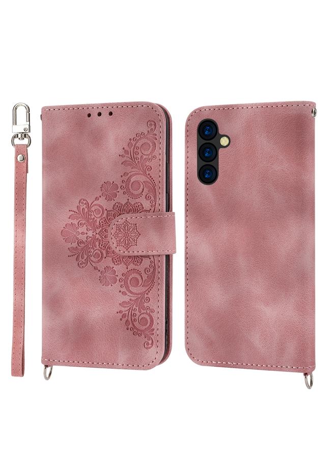 إيروريكس جراب لهاتف Sharp Simple Sumaho 5، جراب جلدي بملمس جلدي ونقشة زهور - Image 2