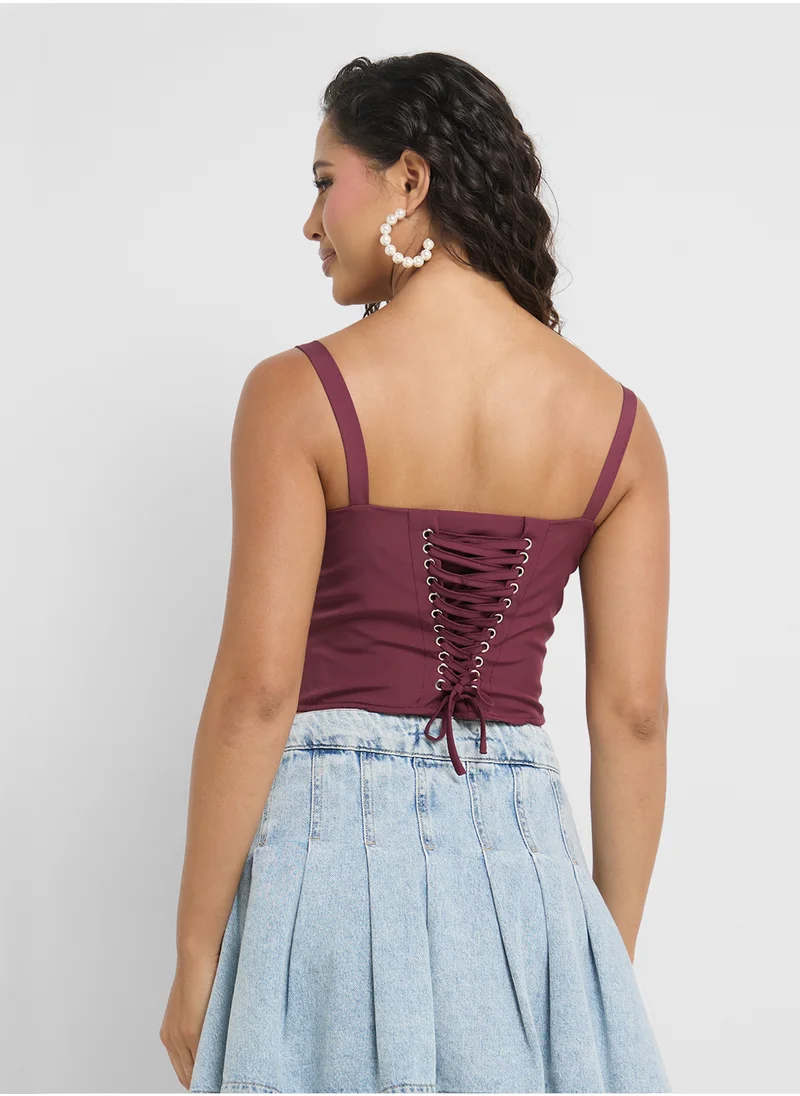 Ginger Lace Detail Corset Top