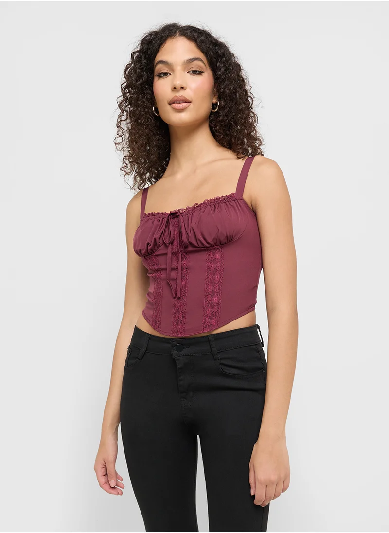 جينجر Lace Detail Corset Top