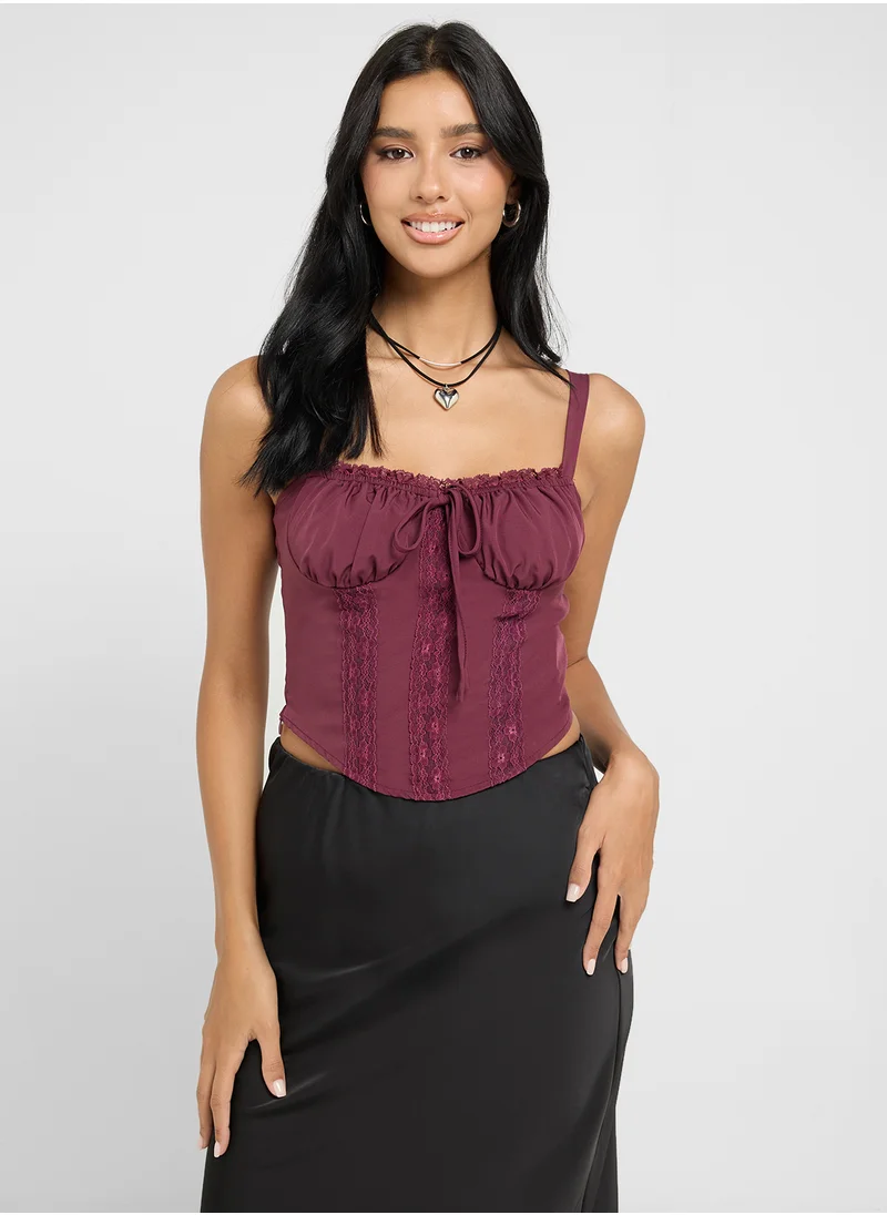 جينجر Lace Detail Corset Top