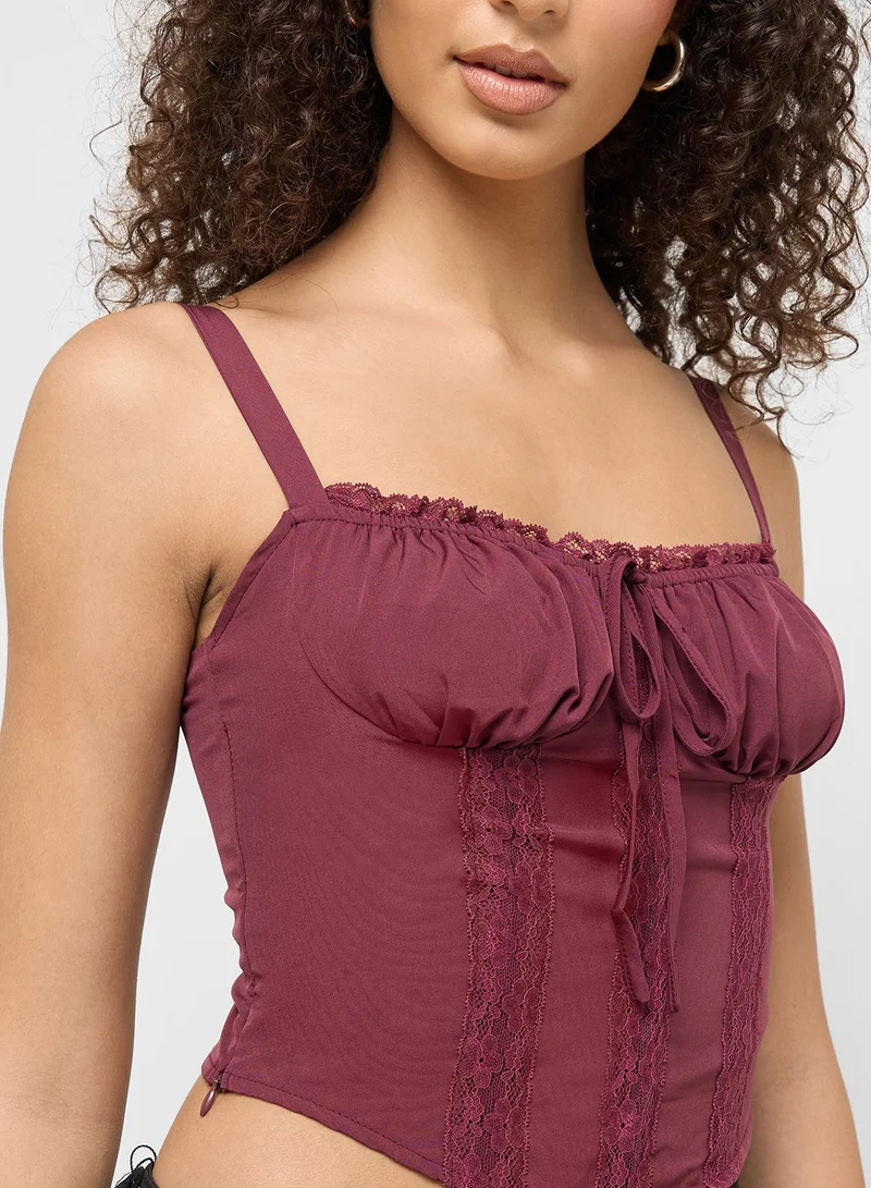 Ginger  Lace Detail Corset Top for Women | Best Price UAE