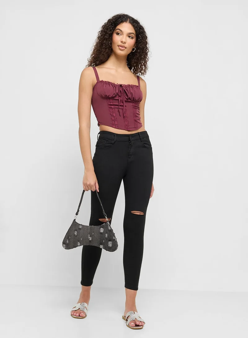 Ginger  Lace Detail Corset Top for Women | Best Price UAE