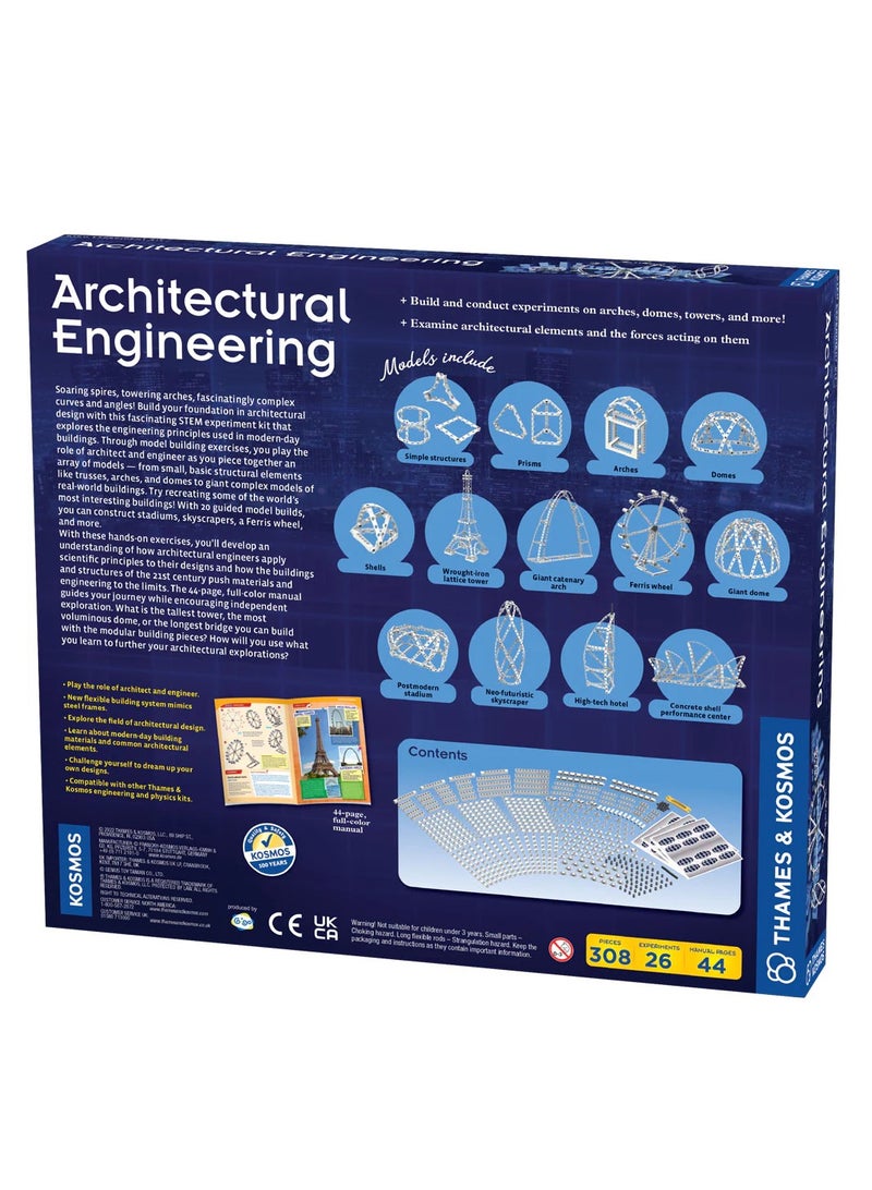 Thames & Kosmos ثيمز وكوسموس للهندسة المعمارية - لعبة تعليمية للبناء ومجموعة بناء STEM للأطفال لبناء وتصميم الهياكل - Image 5