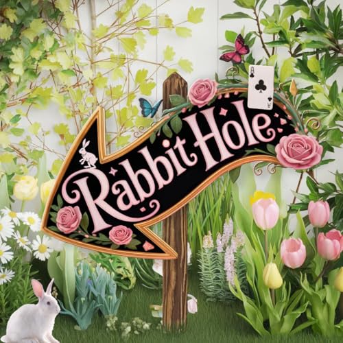 QualityLife Welcome To Wonderland Directional Arrows Sign,10 Signs Wonderland Party Decorations,Decor In Room For Alice Fans - Image 3