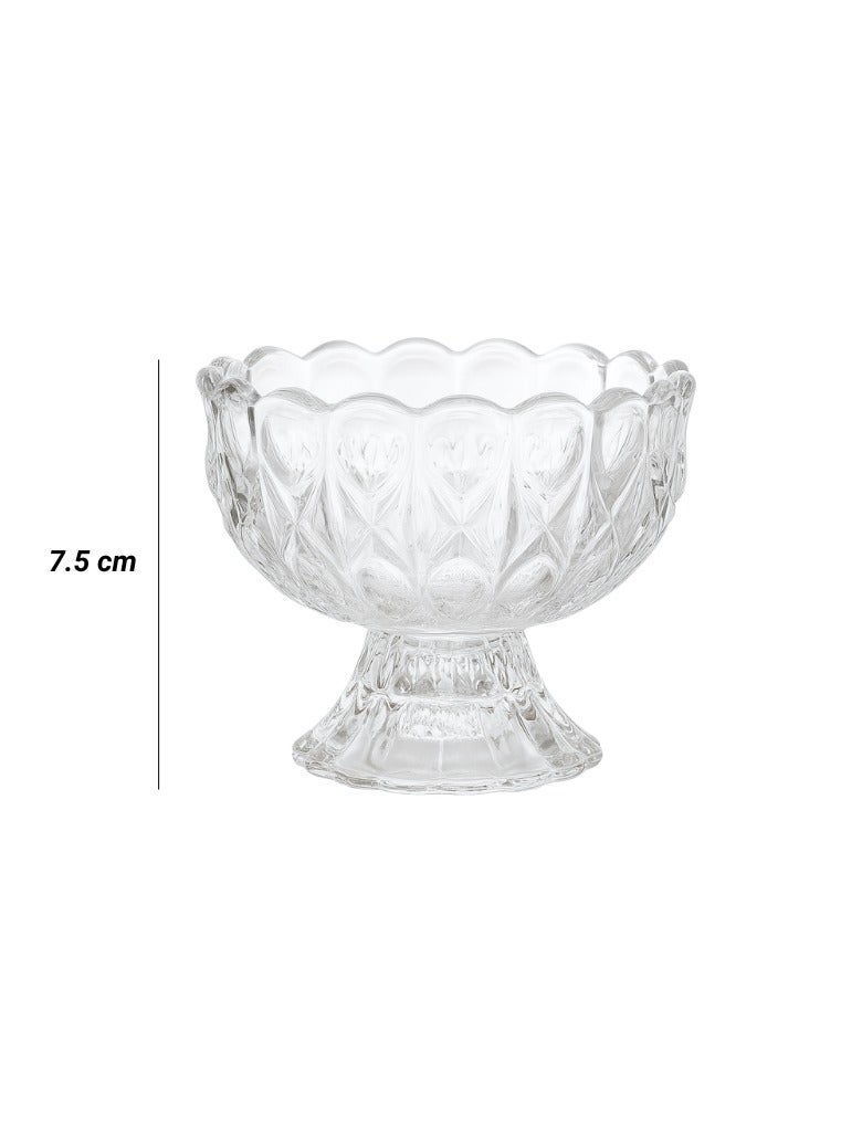 القناص زبادي حلا زجاج كرستال 12 قطع 160 مل مع قاعدة | كاسات آيس كريم / مهلبية / تقديم حلى - Image 2