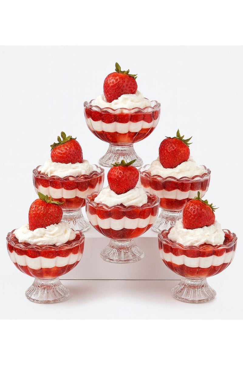 القناص زبادي حلا زجاج كرستال 12 قطع 160 مل مع قاعدة | كاسات آيس كريم / مهلبية / تقديم حلى - Image 5