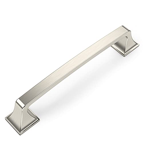 Amerdeco 10 Pack Kitchen Cabinet Handles Brushed Satin Nickel Cabinet Pulls 5 Inch(128mm) Hole Center Cabinet Hardware for Bathroom Drawer Pulls Dresser Pulls AM0002 - Image 1