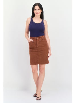 GANT Women Textured Mini Skirt, Brown  - Image 4
