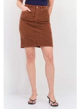 GANT Women Textured Mini Skirt, Brown  - Image 1