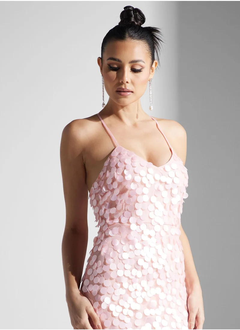 Namshi x Dima Dima Embellished Flared Dress