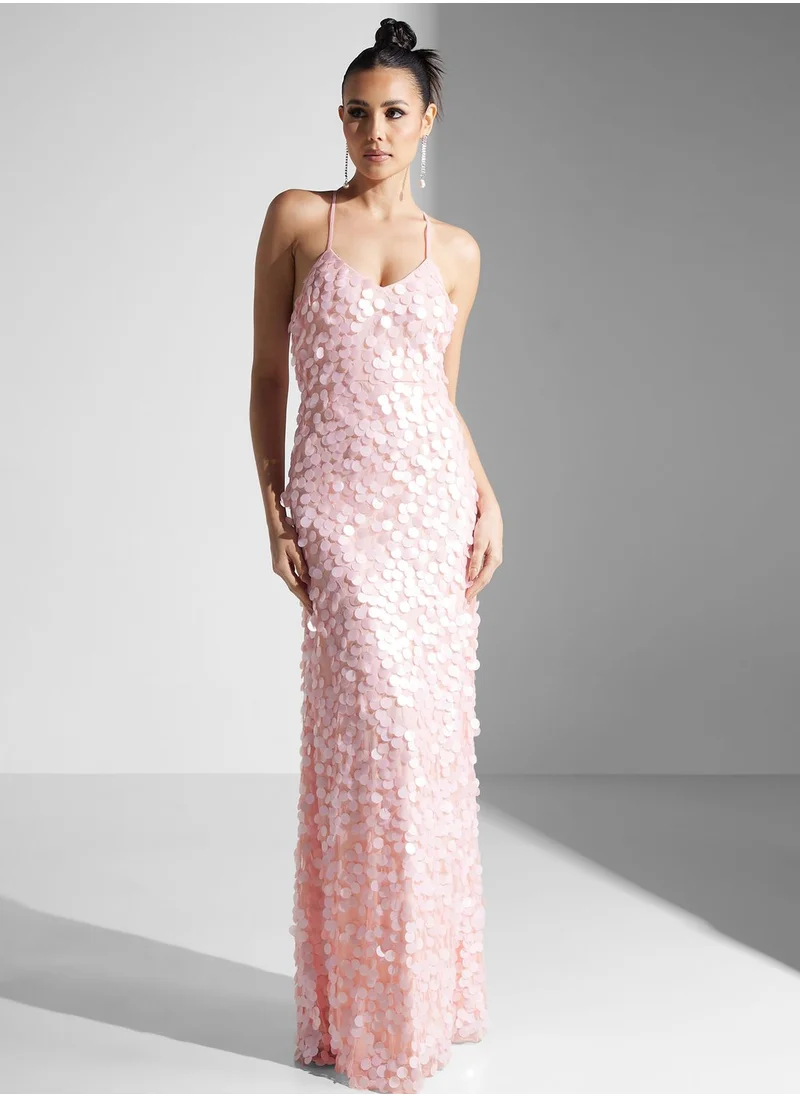Namshi x Dima Dima Embellished Flared Dress