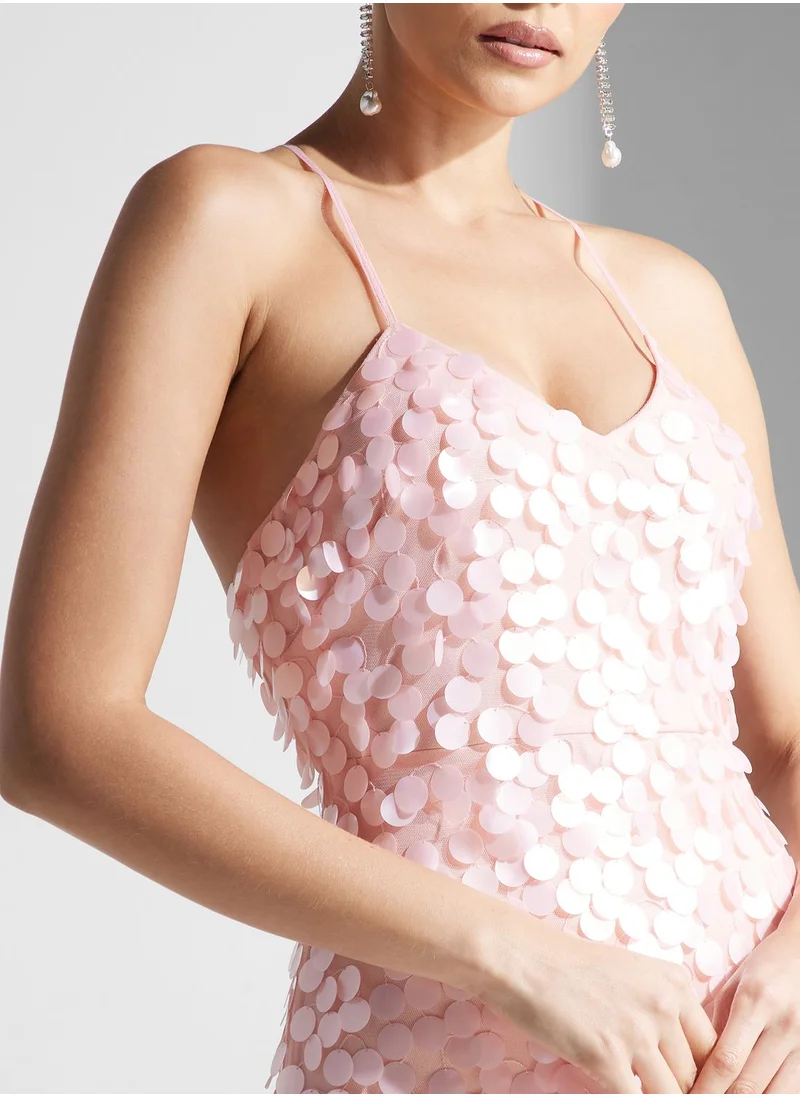 Namshi x Dima Dima Embellished Flared Dress