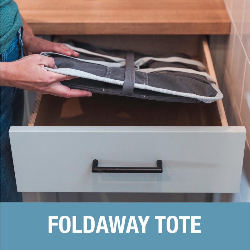 CleverMade Collapsible Laundry Tote - Charcoal Gray 2-Pack 50L - Foldable Storage Organization Container for Clothes Laundry Room Storage Solution - Image 5