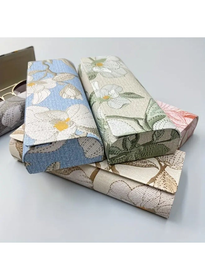 SCENT HOUSE Luxury Chinese-Style Sunglass Case - Grey Artificial Leather, Magnetic Closure - Image 3