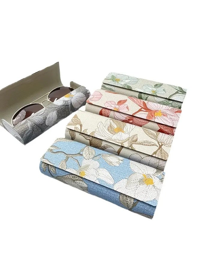 SCENT HOUSE Luxury Chinese-Style Sunglass Case - Grey Artificial Leather, Magnetic Closure - Image 4