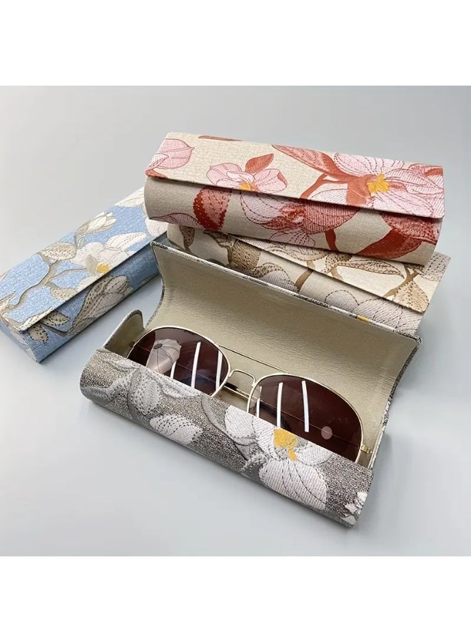SCENT HOUSE Luxury Chinese-Style Sunglass Case - Grey Artificial Leather, Magnetic Closure - Image 5