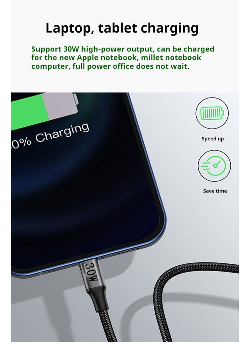 M-PARD Transparent woven data cable 1.2M USB C (Type-c) to lightning charging cable 4-foot - MFi certified lightning cable compatible with iPhone 14/14 Pro/14 Pro Max, iPhone 13/12/11/X/XR/XS/8 series, iPad 9, AirPods Pro, etc - Image 5