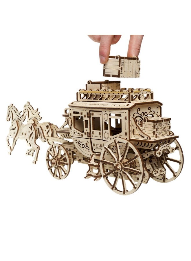 أوجيرز يو جيرز ستيج كوتش | ألغاز خشبية تعليمية ميكانيكية ثلاثية الأبعاد للأطفال | عربة حصان خشبية، عربة مزخرفة، ومجموعات اصنعها بنفسك للكبار | نماذج جاهزة للبناء، هدايا مميزة للأزواج - Image 4