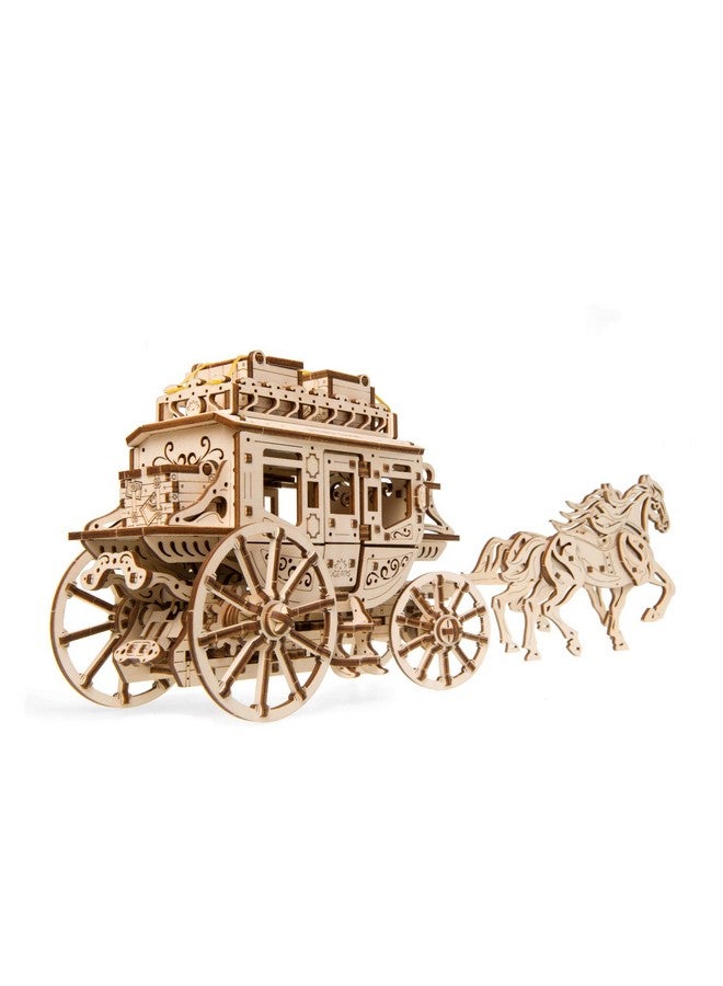أوجيرز يو جيرز ستيج كوتش | ألغاز خشبية تعليمية ميكانيكية ثلاثية الأبعاد للأطفال | عربة حصان خشبية، عربة مزخرفة، ومجموعات اصنعها بنفسك للكبار | نماذج جاهزة للبناء، هدايا مميزة للأزواج - Image 2