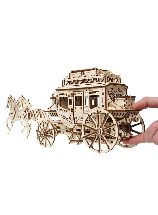 أوجيرز يو جيرز ستيج كوتش | ألغاز خشبية تعليمية ميكانيكية ثلاثية الأبعاد للأطفال | عربة حصان خشبية، عربة مزخرفة، ومجموعات اصنعها بنفسك للكبار | نماذج جاهزة للبناء، هدايا مميزة للأزواج - Image 3