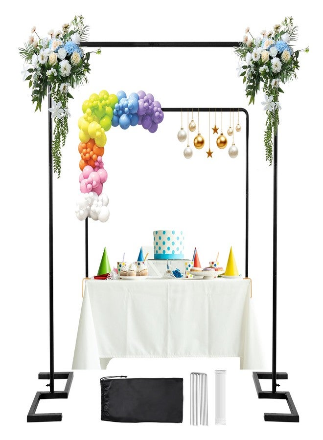 ParseBio 8.2FT Square Backdrop Stand, Wedding Arch, Heavy Duty Balloon Arch Stand, Over The Table Rod Stand with Clamps, Adjustable Photo Booth Background Kit, Backdrop Frame for Decor Birthday Party - Image 1