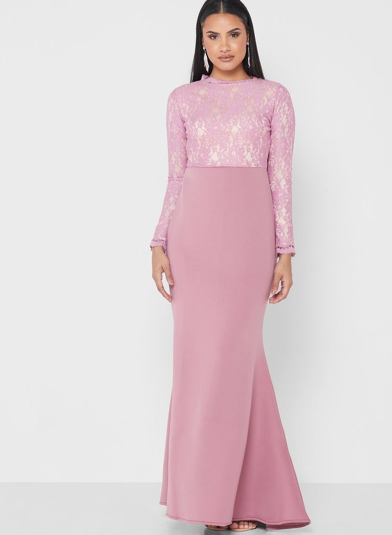 SIVVI for HANIYA Lace Bodice Column Dress - Image 1