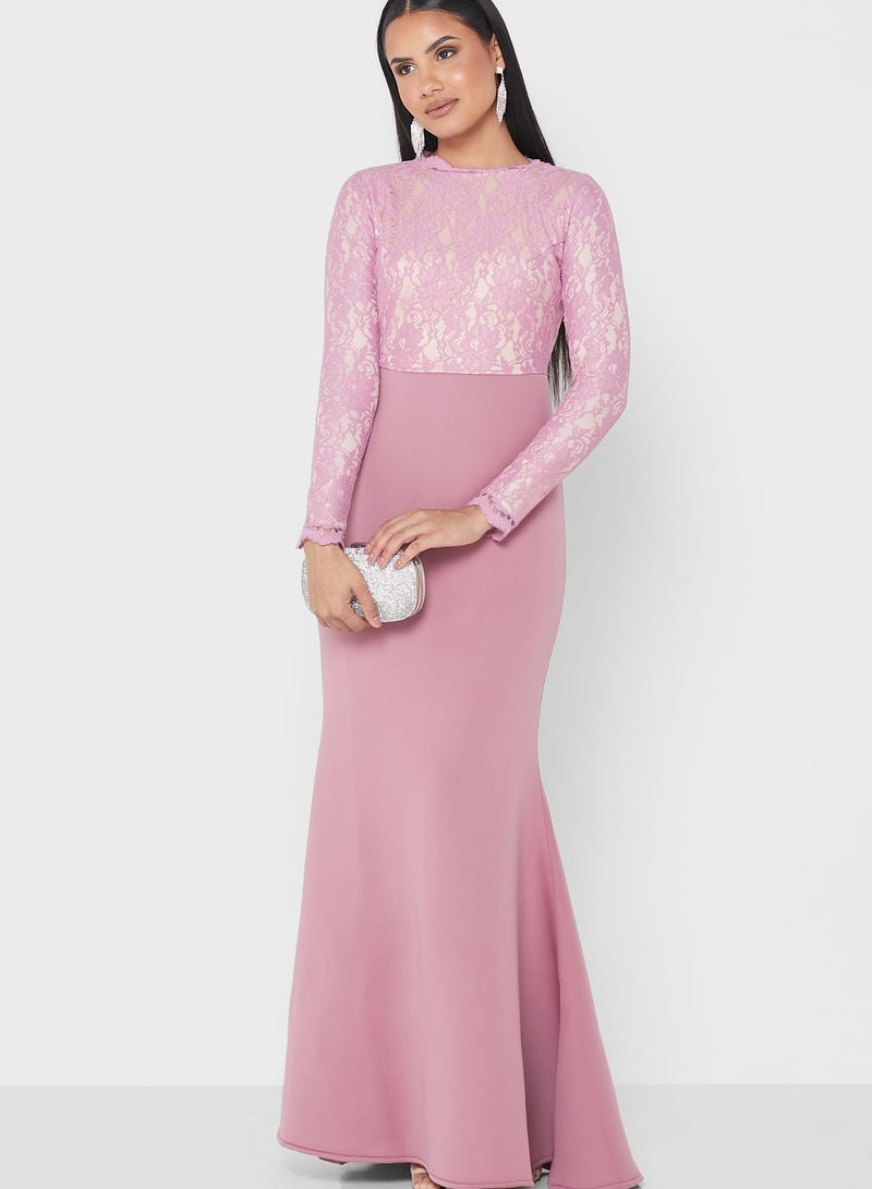 SIVVI for HANIYA Lace Bodice Column Dress - Image 4