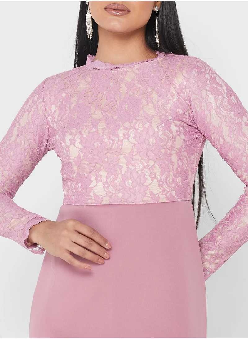 SIVVI for HANIYA Lace Detail Bodycon Dress