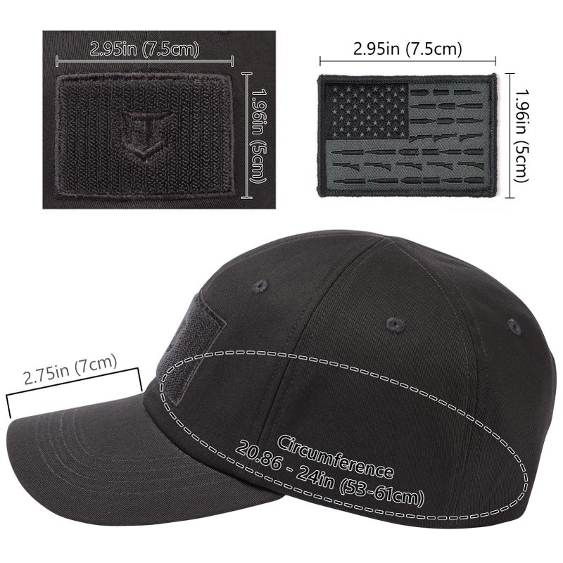 VisionTac Tactical Hat with Flag Patch Camo Military Army Hats Adjustable Trucker Baseball Cap Soft Top for Shooting - Image 3