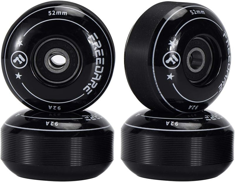 FREEDARE Skateboard Wheels 52mm and Bearings, Spacers Installed 92A for Street Tricks(Pack of 4) - Image 1