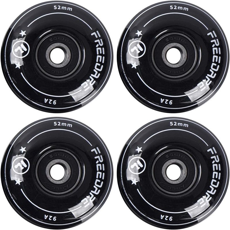 FREEDARE Skateboard Wheels 52mm and Bearings, Spacers Installed 92A for Street Tricks(Pack of 4) - Image 2