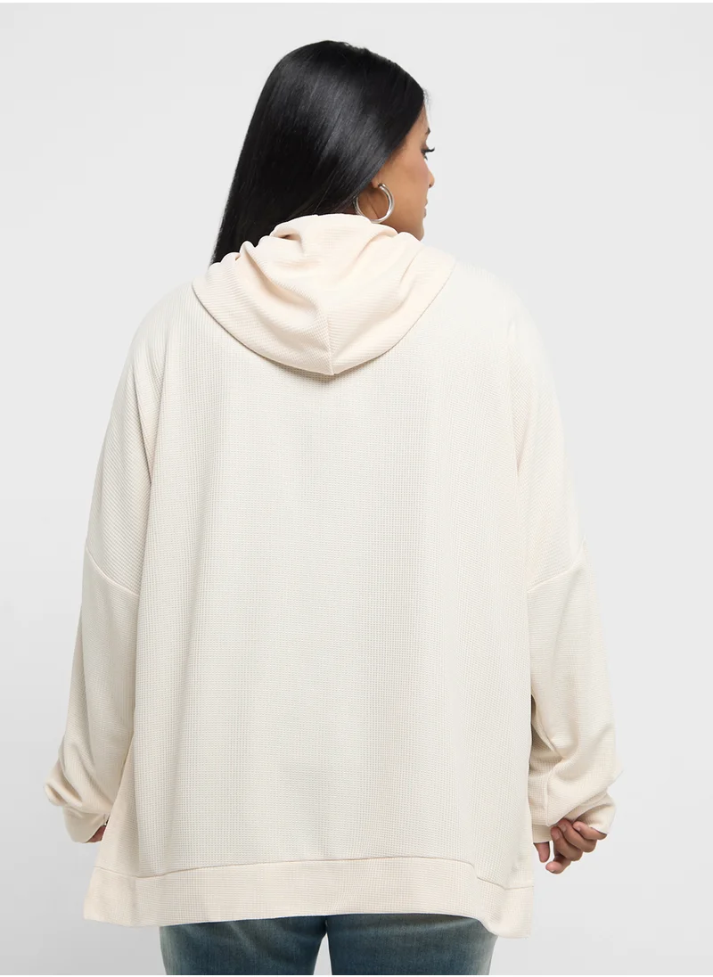 Ginger Plus Oversized Hoodie With Seam Detail