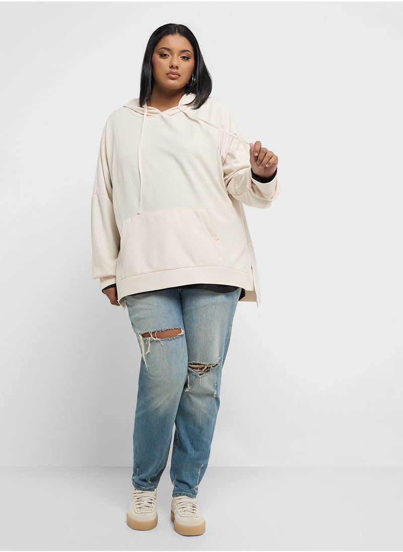 Ginger Plus - Oversized Hoodie With Seam Detail - Image 1