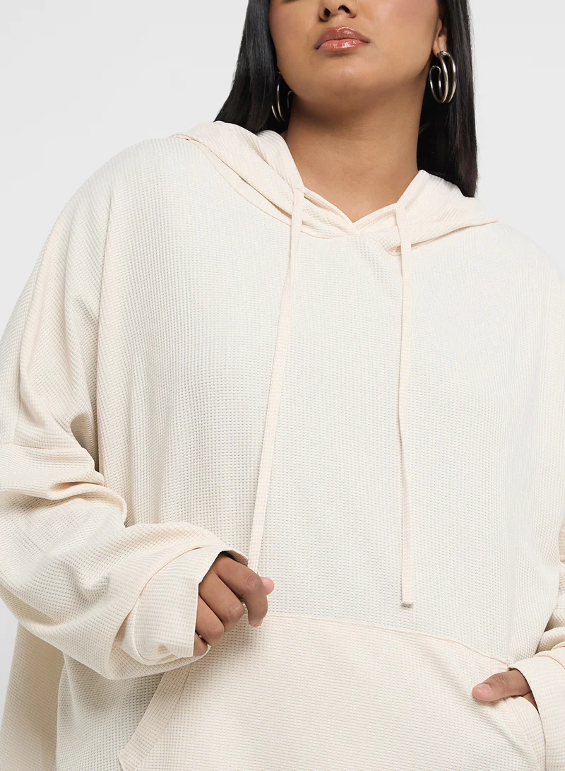 Ginger Plus Oversized Hoodie With Seam Detail