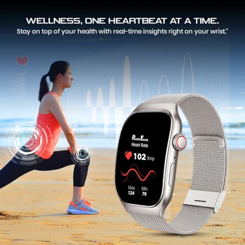 PunnkFunnk Newly Launched Fitrivo SmartWatch 2.01" Curved AMOLED Display, 100+ Watch Faces, Crown Control, 100+ Sports Modes, Bluetooth Calling, IP67, for Men & Women (Millanese Silver) - Image 5