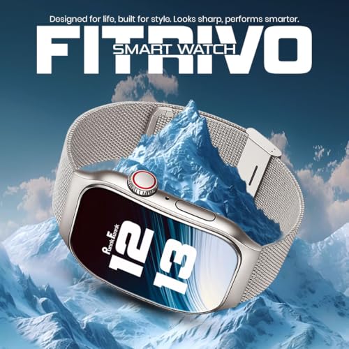 PunnkFunnk Newly Launched Fitrivo SmartWatch 2.01" Curved AMOLED Display, 100+ Watch Faces, Crown Control, 100+ Sports Modes, Bluetooth Calling, IP67, for Men & Women (Millanese Silver) - Image 2