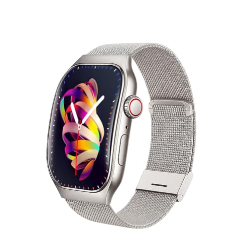 PunnkFunnk Newly Launched Fitrivo SmartWatch 2.01" Curved AMOLED Display, 100+ Watch Faces, Crown Control, 100+ Sports Modes, Bluetooth Calling, IP67, for Men & Women (Millanese Silver) - Image 1