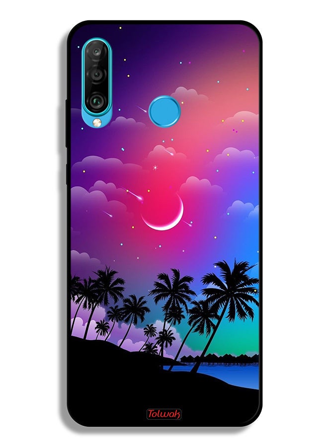Tolwak Huawei P30 lite Protective Case Cover Moon In Night Art - Image 2