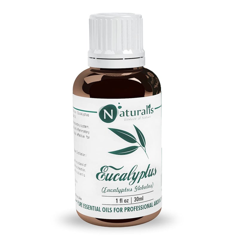 Naturalis زيت الأوكالبتوس الأساسي - زيت الأوكالبتوس النقي للعلاج بالروائح، والعناية بالبشرة والشعر، والتدليك، واستنشاق البخار، واستخدامه في الناشرات - درجة علاجية، 30 مل - Image 2