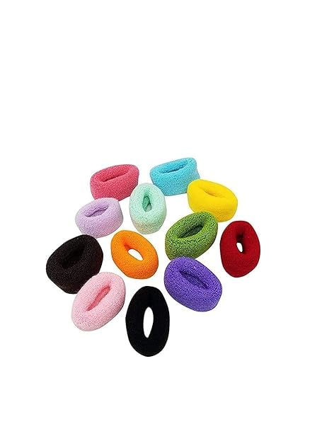 Generic Glam Shopperz Hair Ties Set Elastic Bands for Women and Girls MultiColour Pack 100 Pieces 10 thick rubber band 90 thin rubber bands  - Image 4