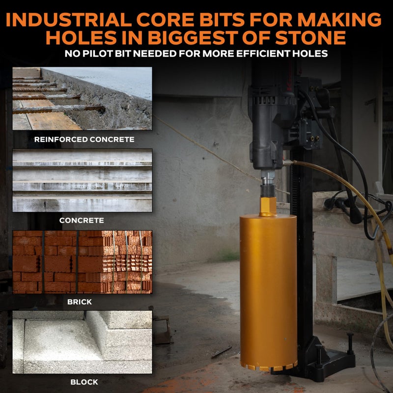 KSEIBI 619051 Wet Concrete Core Drill Bit, 2-Inch Diameter for Drilling Concrete, Marble, Granite, Brick, and Hard Masonry 16-Inch Drilling Depth, 1-1/4"-7 Arbor, 10mm Segment Height Diamond Hole Saw - Image 4