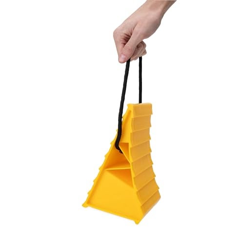 Camco Standard Wheel Chock w/Rope for Trailers - Heavy Duty RV Wheel Chock Constructed of Durable Plastic w/UV inhibitors - Features Rope Handle for Easy Removal - Use w/Tires Up to 26-in - 44472 - Image 4