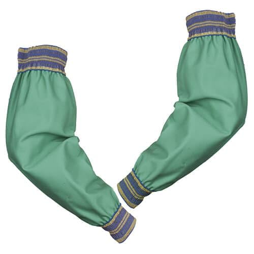 Tillman 6201 23" 9 oz. Green FR Cotton Welding Sleeves w/Elastic Wrist/Top - Image 2