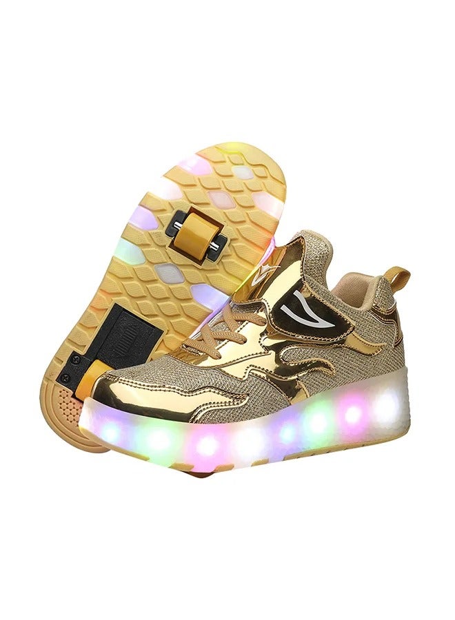 LED Flash Light Fashion Shiny Sneaker Skate Shoes With Wheels And Lightning Sole - Image 1
