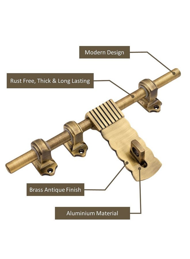 Atom Set of 2 Jinny Aluminium Aldrop | 12 Inch Fancy Aldrop for Door Fittings Kit, Door Accessories | Brass Antique Finish