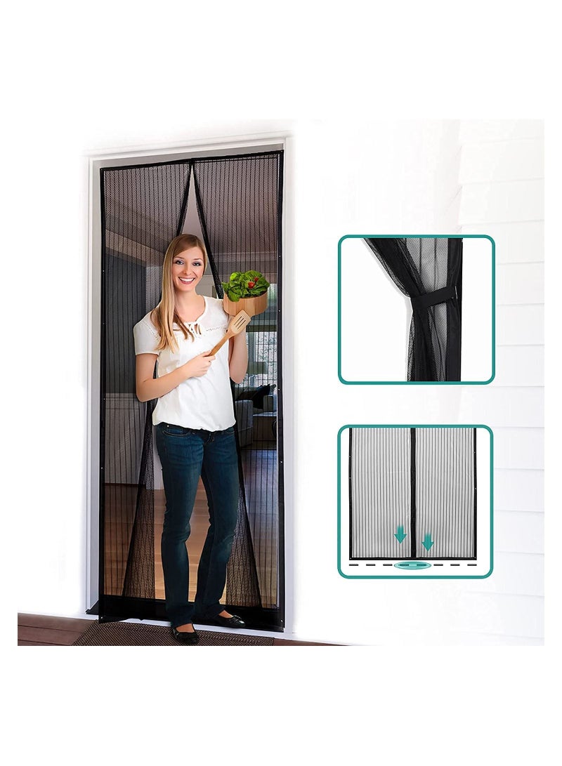 GGEROU Magnetic Screen Door Closure 39"x83",Auto Closer Fiberglass Mesh Curtain with Magnets,Self Sealing, Heavy Duty, Hands Free Mesh Partition Keeps Bugs Out - Image 1