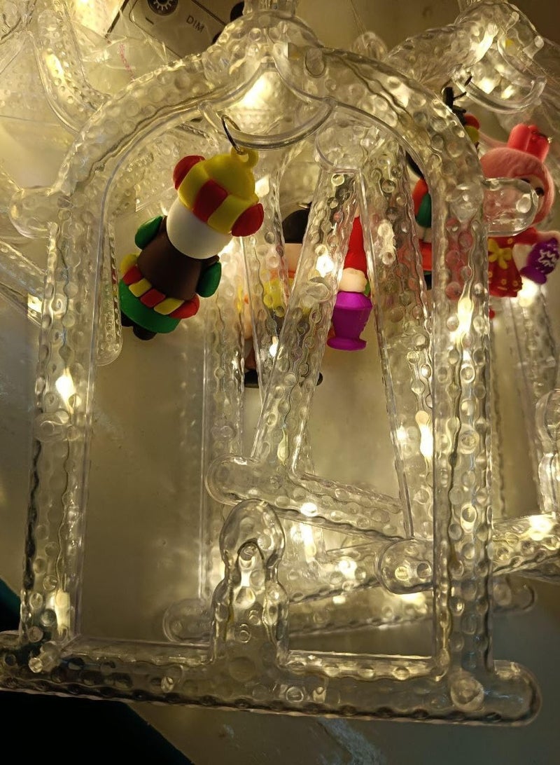 مصابيح LED لتزيين رمضان - سلسلة مصابيح على شكل نجمة وفانوس مع جهاز تحكم عن بعد، مصابيح خيالية معلقة بيضاء دافئة للاستخدام الداخلي والخارجي للعيد ورمضان والحفلات والمنزل وديكور الحديقة - Image 1
