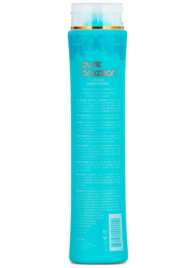 Pure Brazilian Antifrizz Daily Conditioner With Keratin And Acai Smoothing And Strengthening Complex For Shinier Hair Without Frizz 13.5 Oz  - Image 3