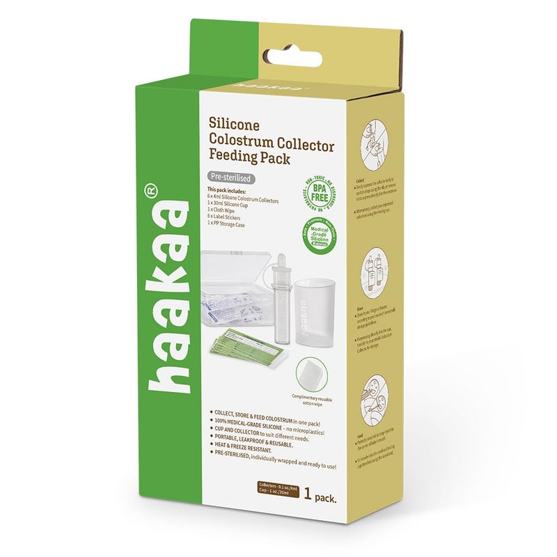 Haakaa - Silicone Colostrum Collector 6pk + Feeding Cup